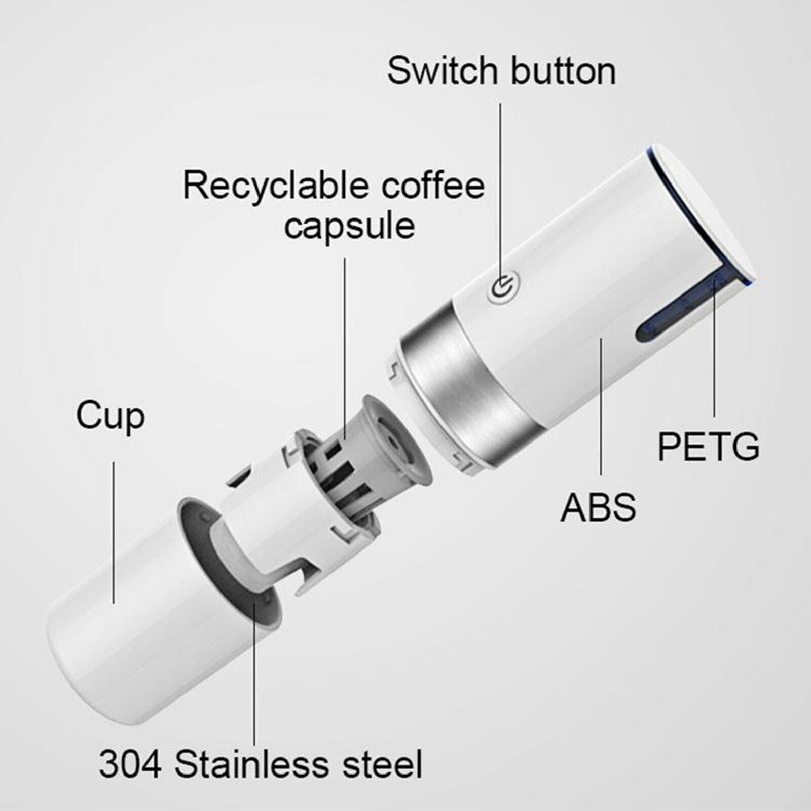 Travel Coffee Maker 60oz/200ml Electric Espresso Machine for Travel Outdoor