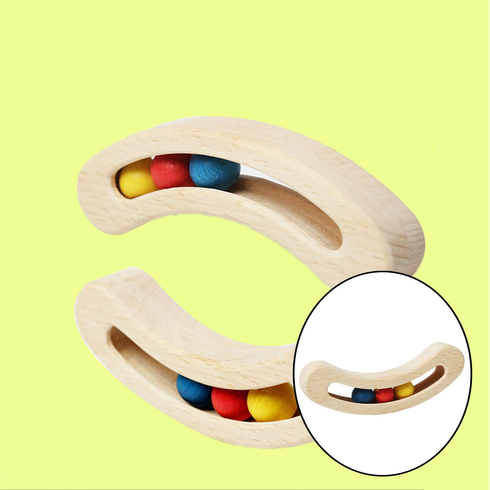 Handcrafted wooden rattle bead gripping toys for toddlers Montessori