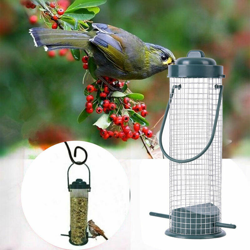 New Hanging Wild Bird Table Feeding Station Hanging Wooden Metal Garden F.l8
