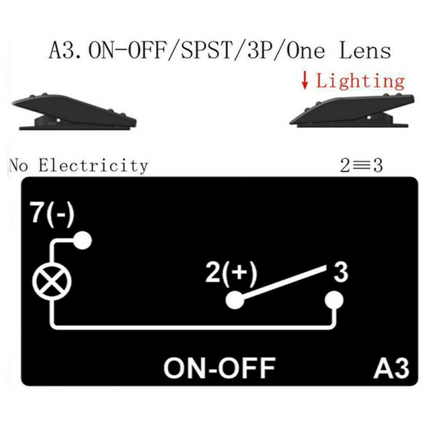 5X HS Blue LED Light Waterproof Boat Car Rocker Switch 3PIN ON-OFF 12-24V