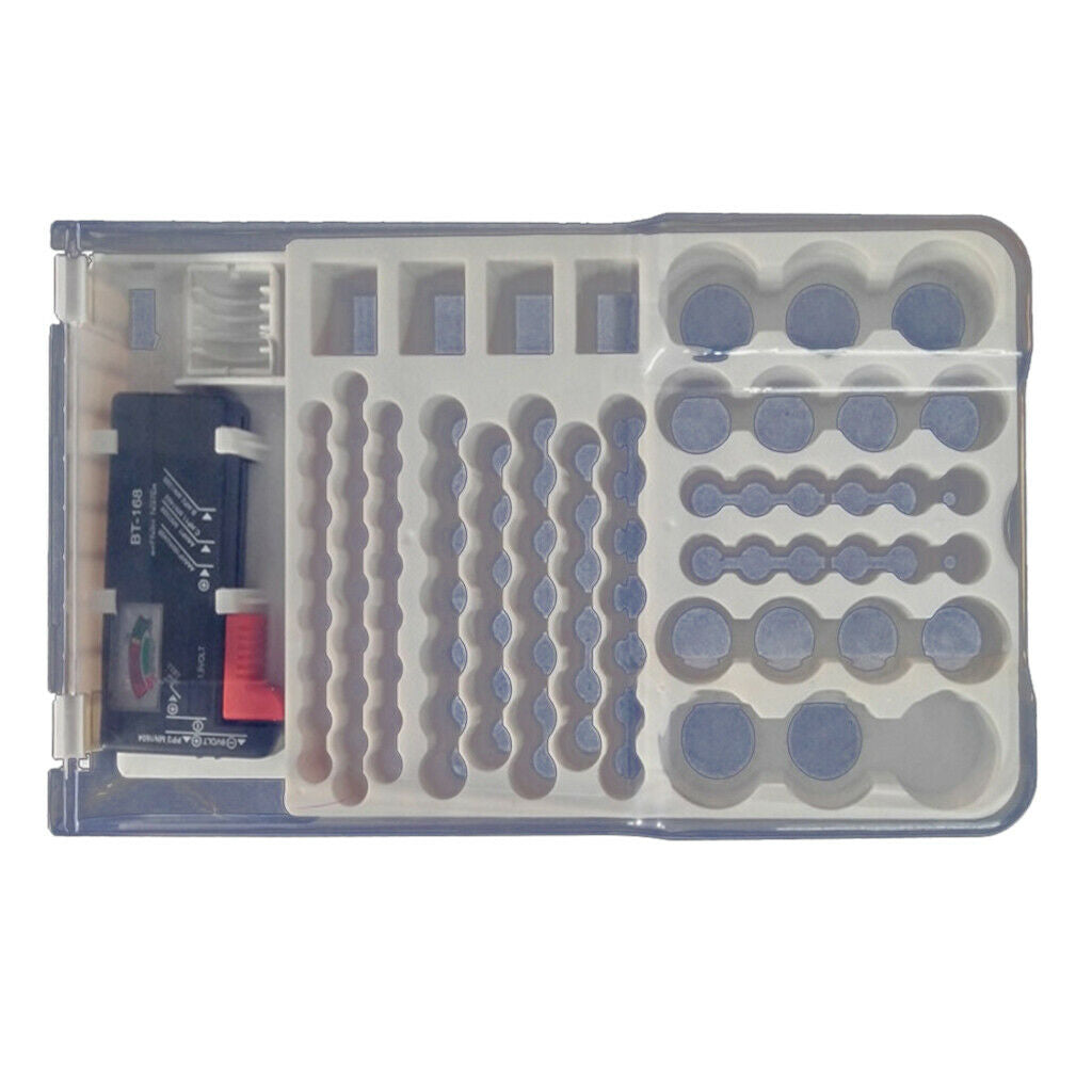Battery Organizer w/ Removable Tester 93 Batteries Various Sizes Holder