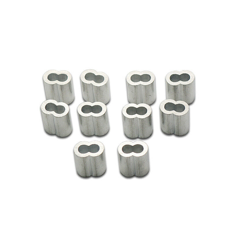Aluminum Crimping Loop Sleeve for 3/32" Diameter Wire Rope Cable (100PCS + Box)