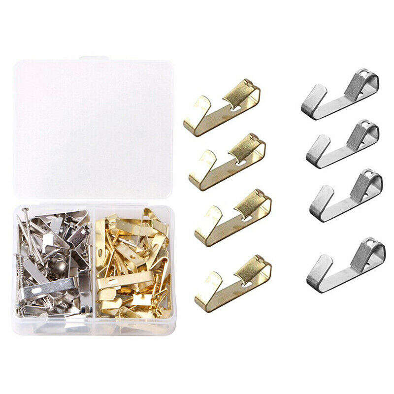80pcs Steel Metal Picture Photo Oil Painting Frame Hard Wood Solid Wall Hook NC