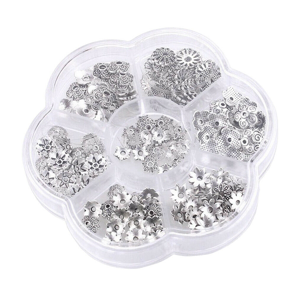 140pcs Tibetan Style Flower Torus for Beads Pearls Round Balls Spacers Charm