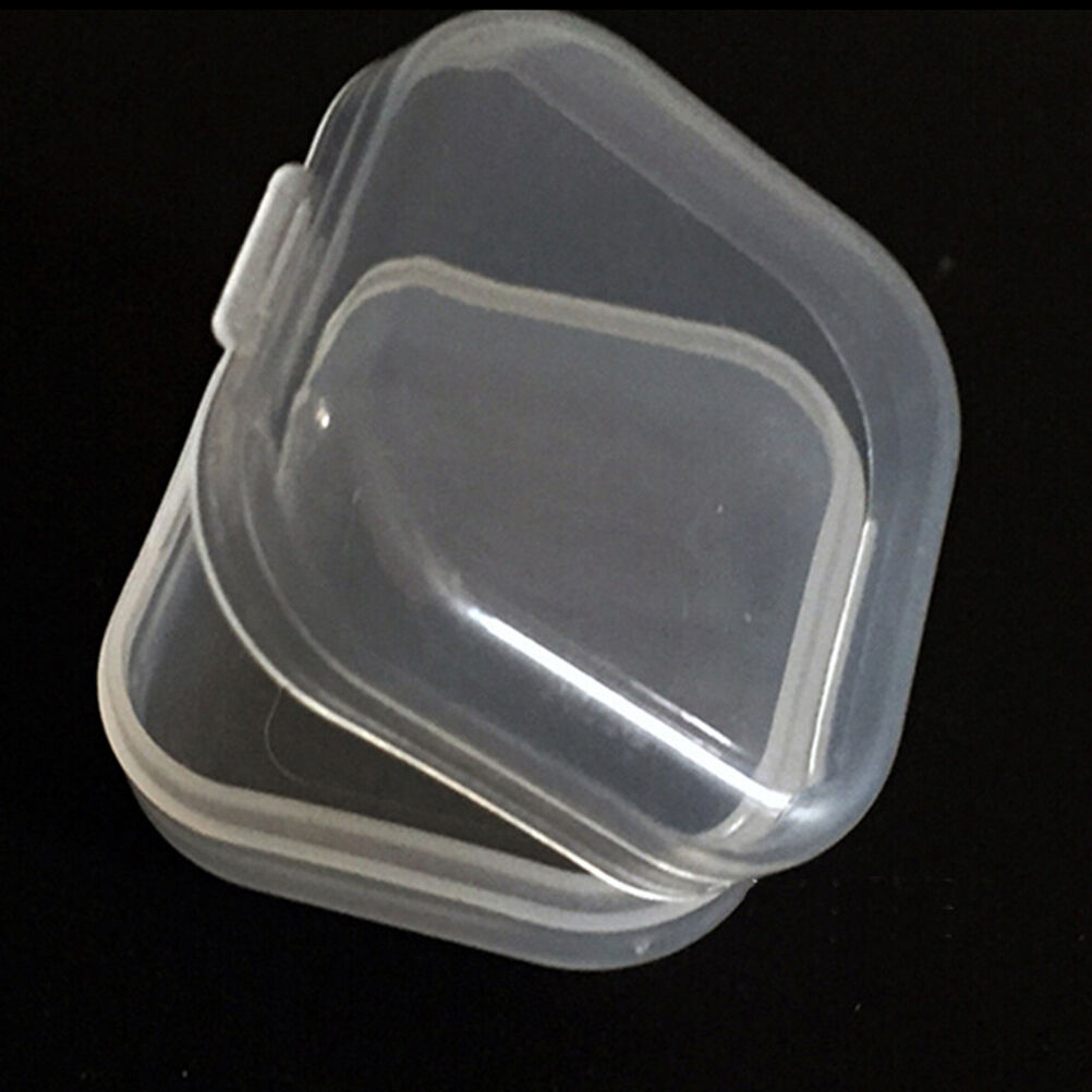 10X Clear Plastic Transparent With Lid Storage Box Collection Container Case _DD