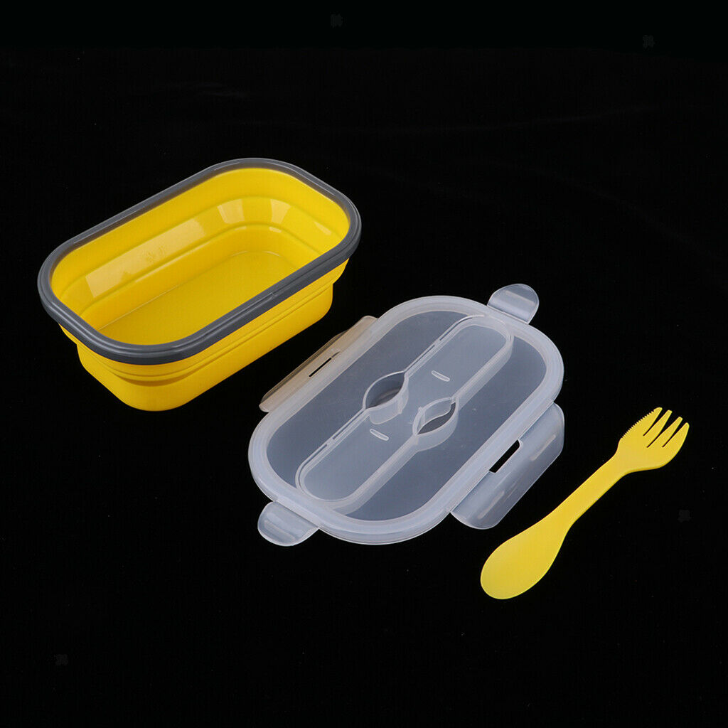 Collapsible Camping Bowl 850ml Outdoor Silicone Hiking Travel Bowl Yellow