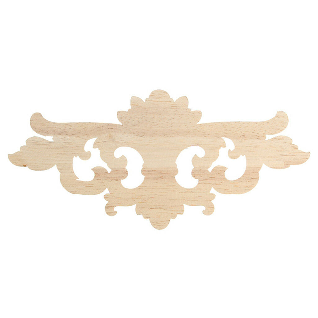 Wood Carved Applique Frame Corner Onlay Furniture Home Decor Unpainted #4