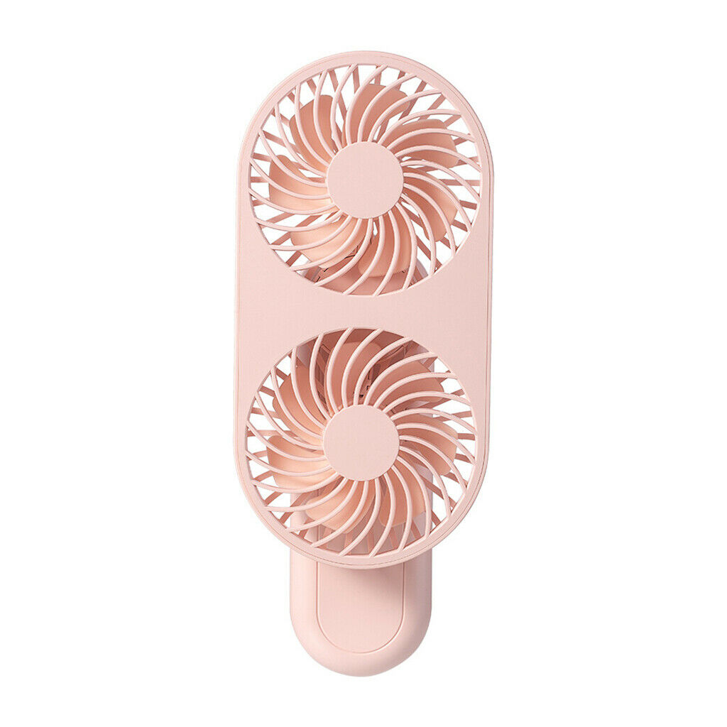 Dual Wind Handheld Fan 90Â° Rotate Personal Fan for Home Office Pink