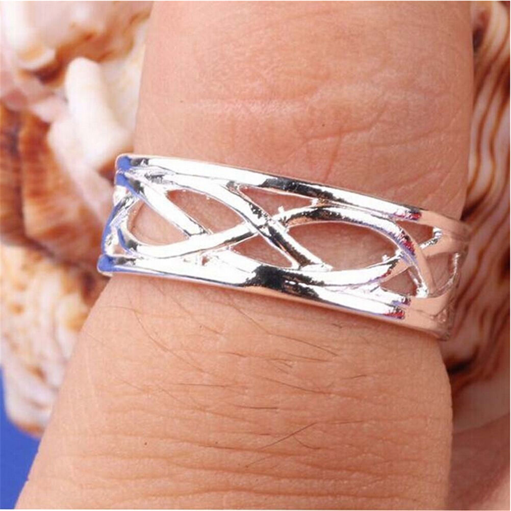 2016 Celebrity Fashion Simple Sliver Plated Adjustable Toe Ring Foot Jewel.l8