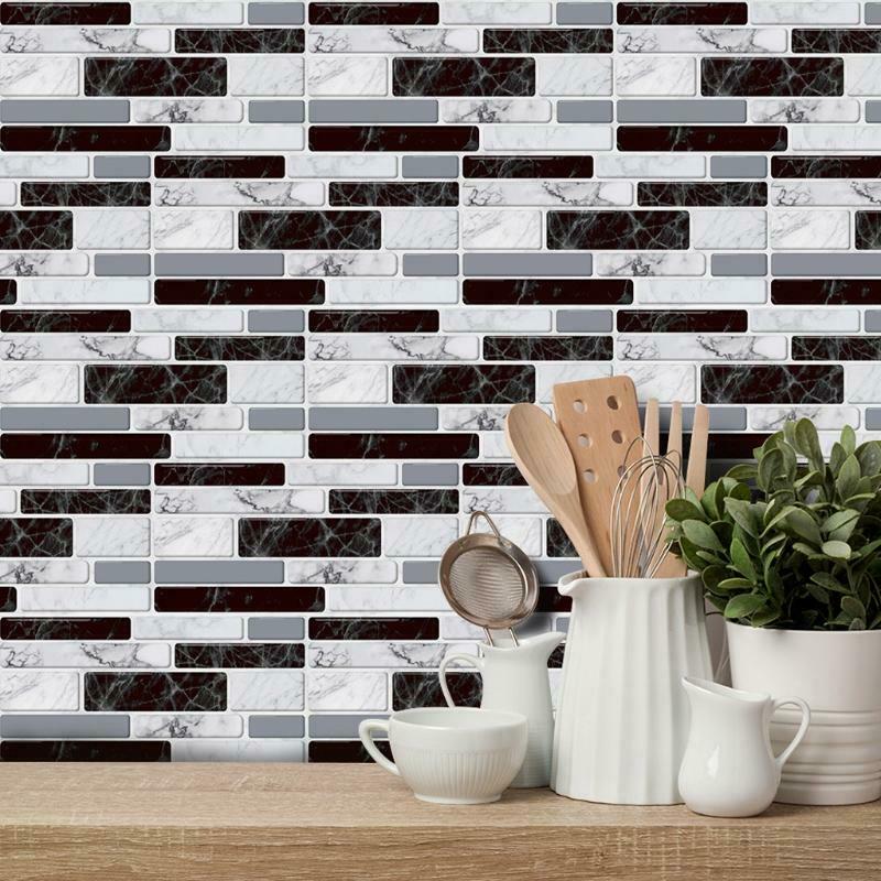 27pcs Waterproof Imitation Brick Tile Stickers DIY Kitchen Floor Home Decoration