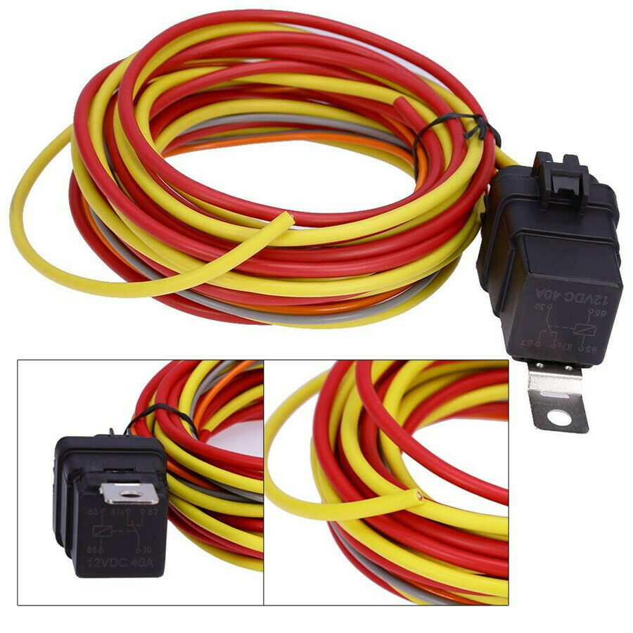 Dual Electric Cooling Fan Wiring Harness Thermostat Temp Switch Sensor Relay Kit