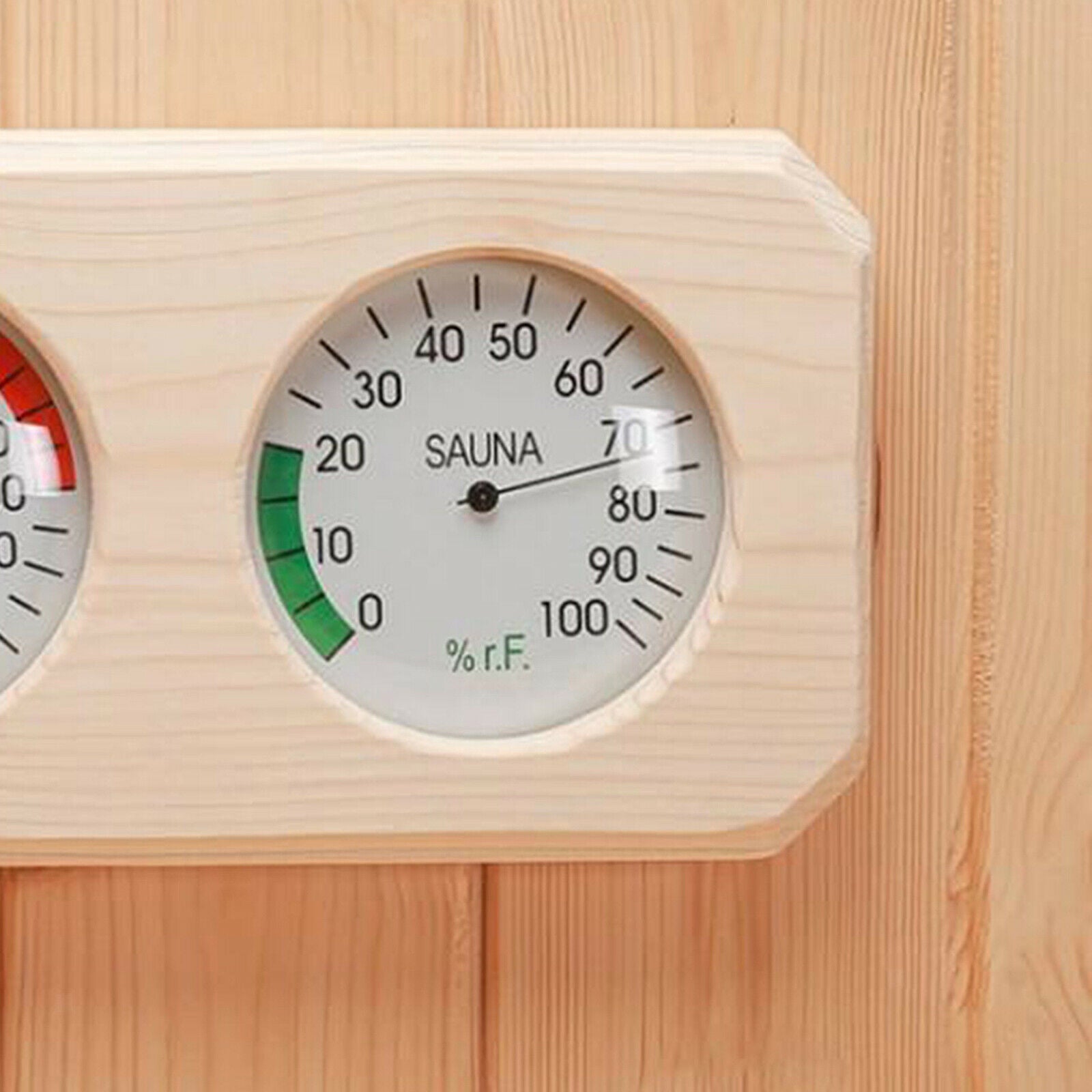 2 in 1 Pine Wooden Humidity Temperature Sauna Hygrothermograph Thermometers