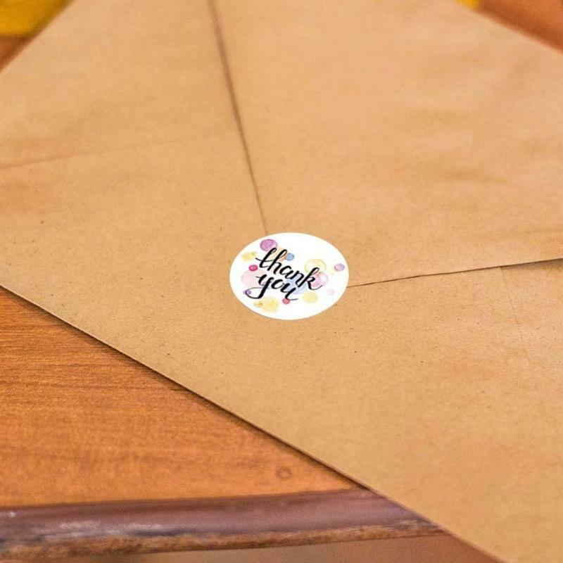 500pcs Round Thank You Stickers Package Seal Labels Wedding Party Scrapbooking