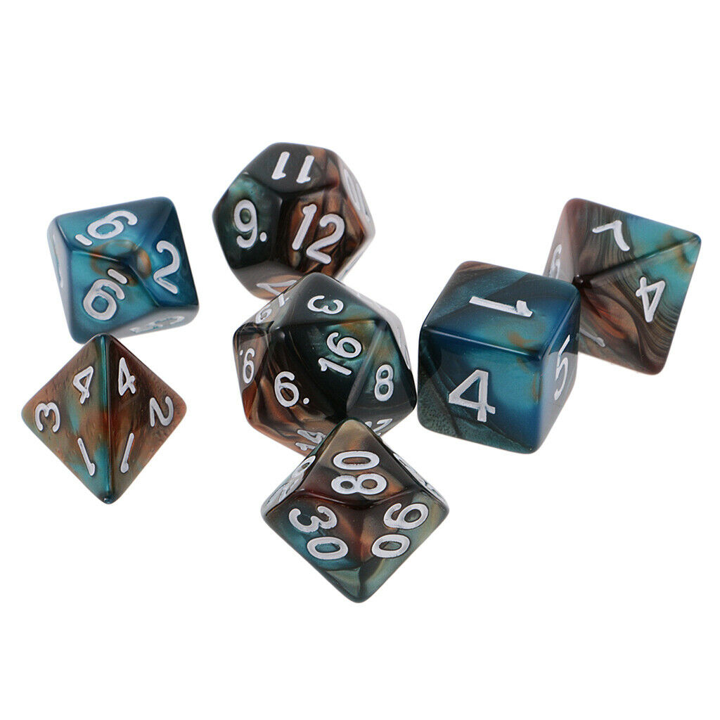 7PCS Polyhedral Dice 16mm For  DND RPG MTG Table Game