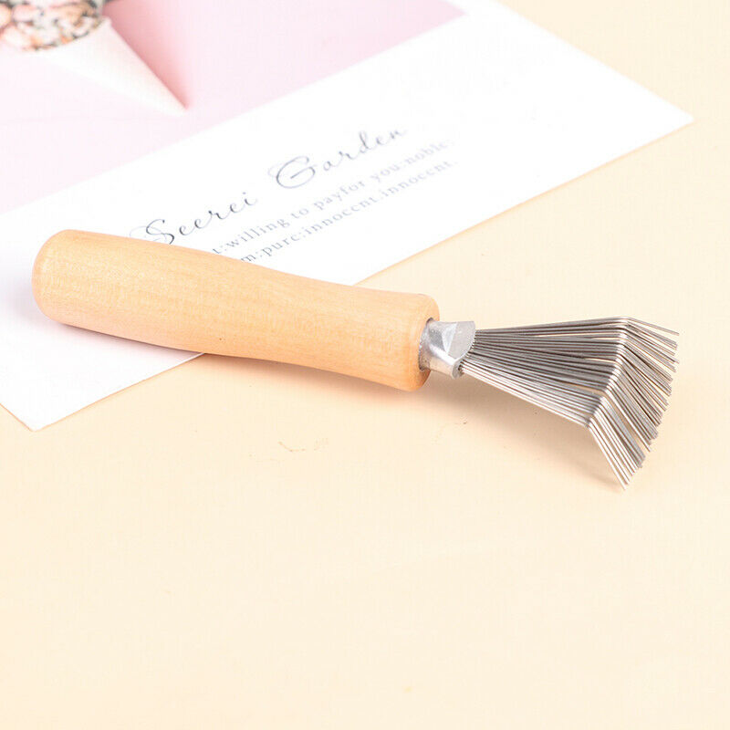 1Pcs Wooden Comb Cleaner Cleaning Hair Brush Comb Cleaner Handle Embeded .l8