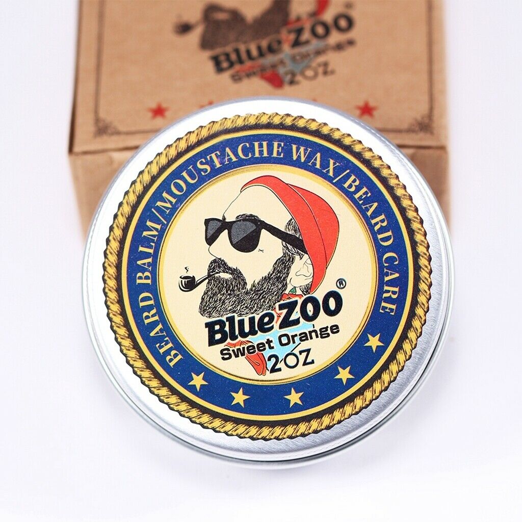 Pack of 2Pcs Natural Beard Balm Moisturizing Sandalwood/Orange Mustache Wax