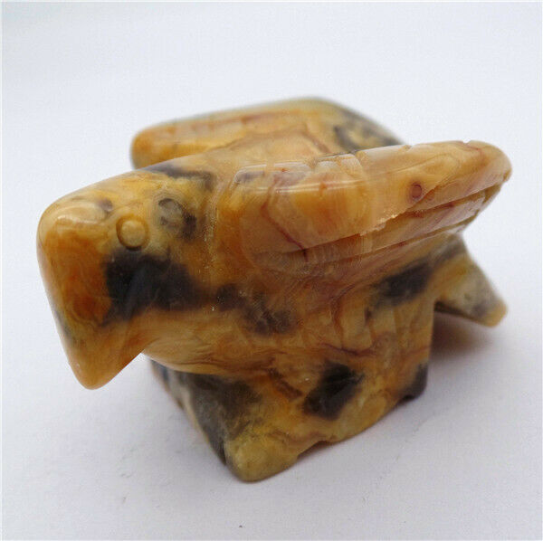 47g 50x30x25mm Natural Crazy Lace Agate Carved Eagle Healing Statue Decor HH8082