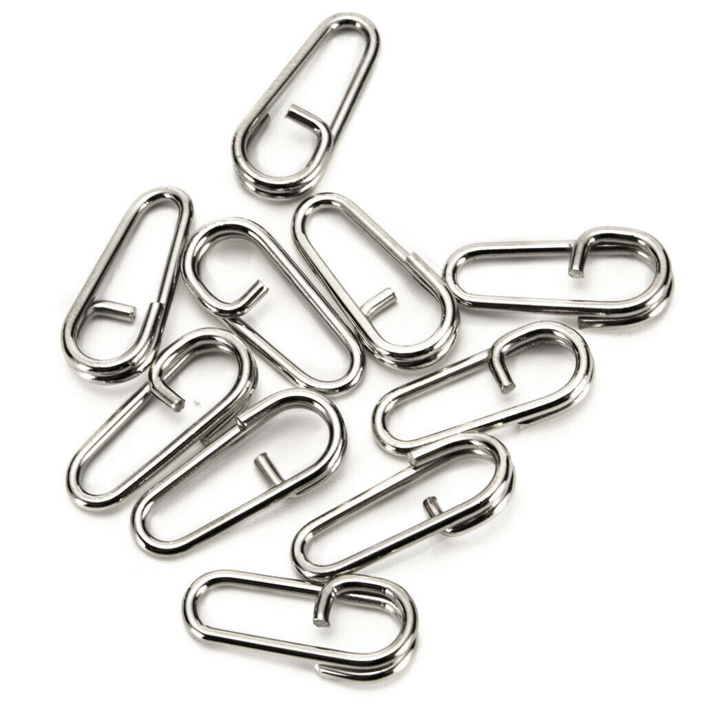 100pcs Stainless Steel Bent Head Oval Split Ring Fishing Tackle Connector L