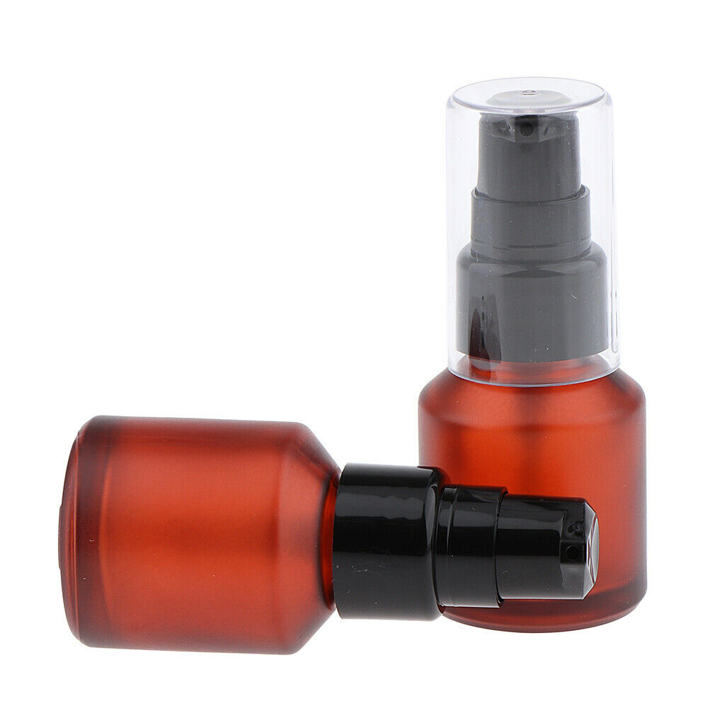 4pcs Empty Spray Pump Bottle Refillable Amber Glass Lotions Bottle 60ml/15ml