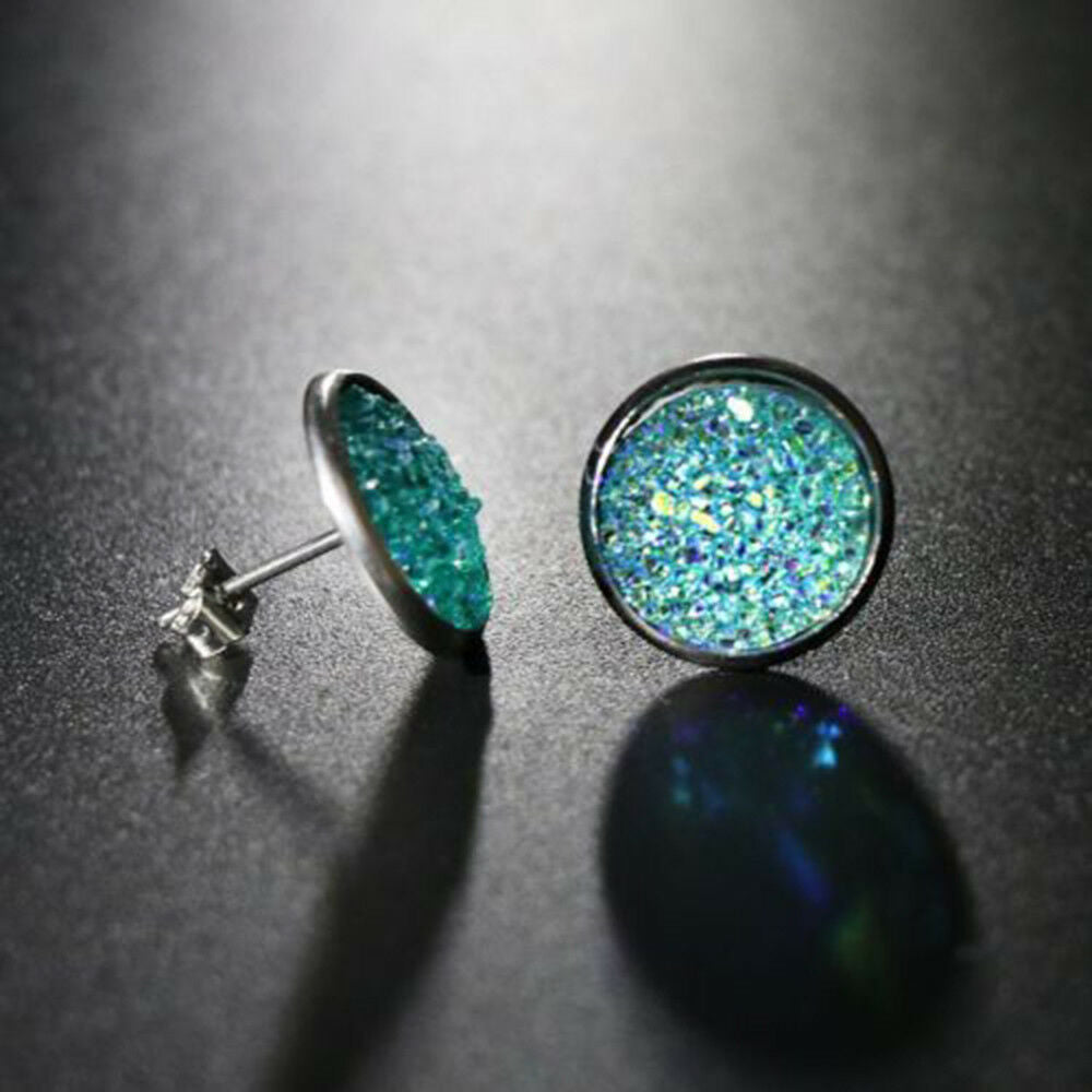 6 Pairs Stainless Steel Shiny Austrian Crystal Round Studs Earrings Chic Jewelry