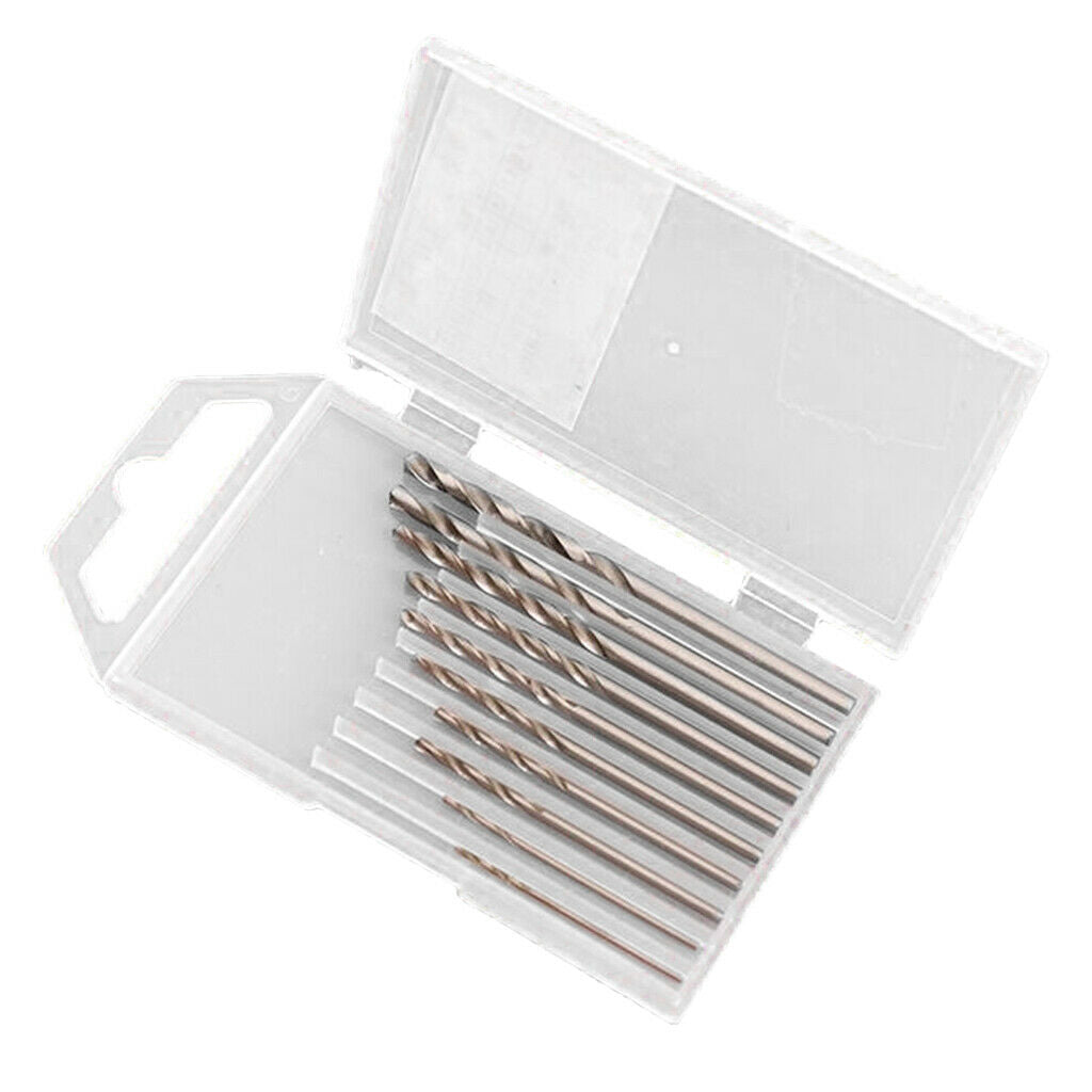 10 Piece Drill Bit Set In Plastic Case - HSS  Drill Bits For Hand Drill