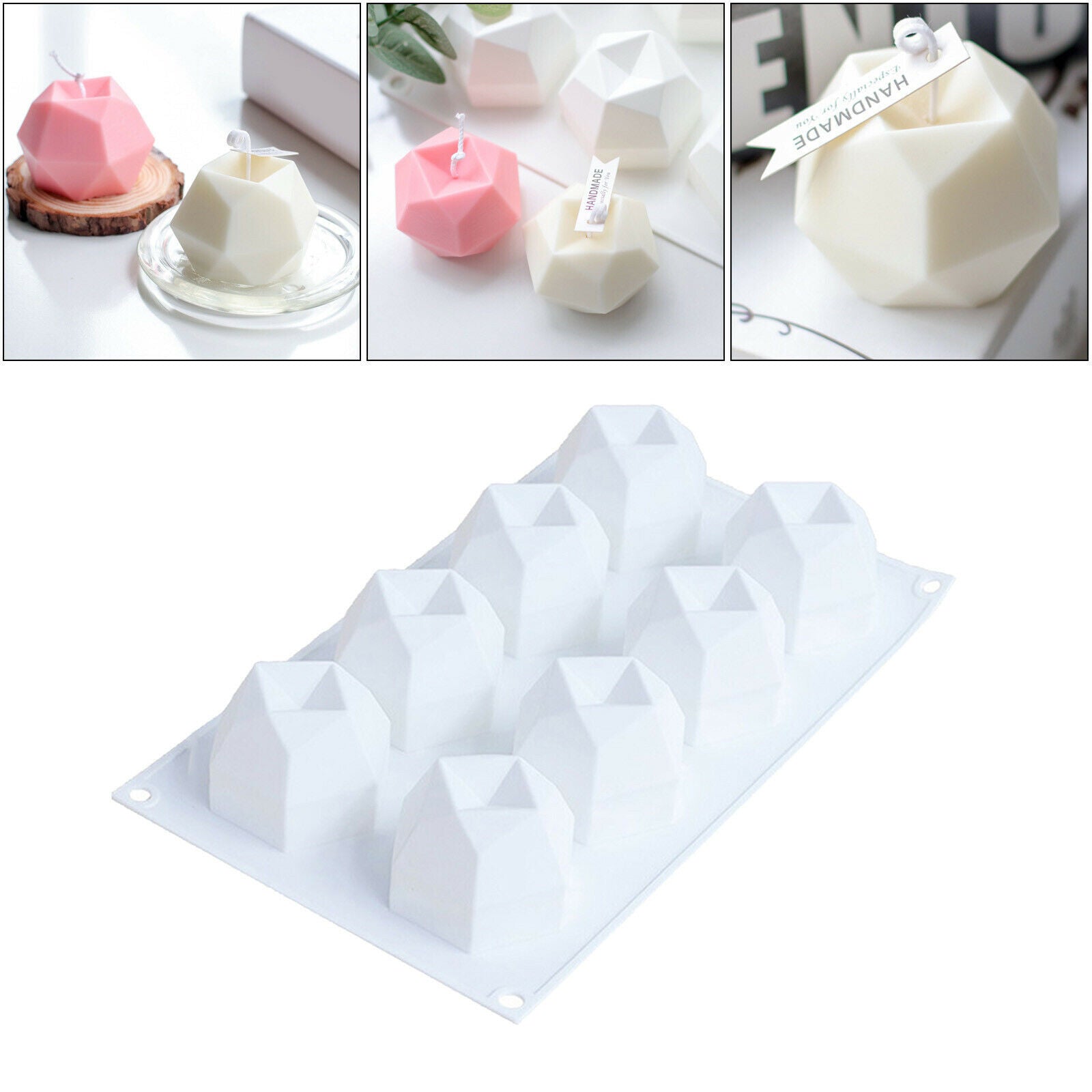Candle Mold Diamond Soap Mould DIY Arts Decoration Kits Molds Crafting