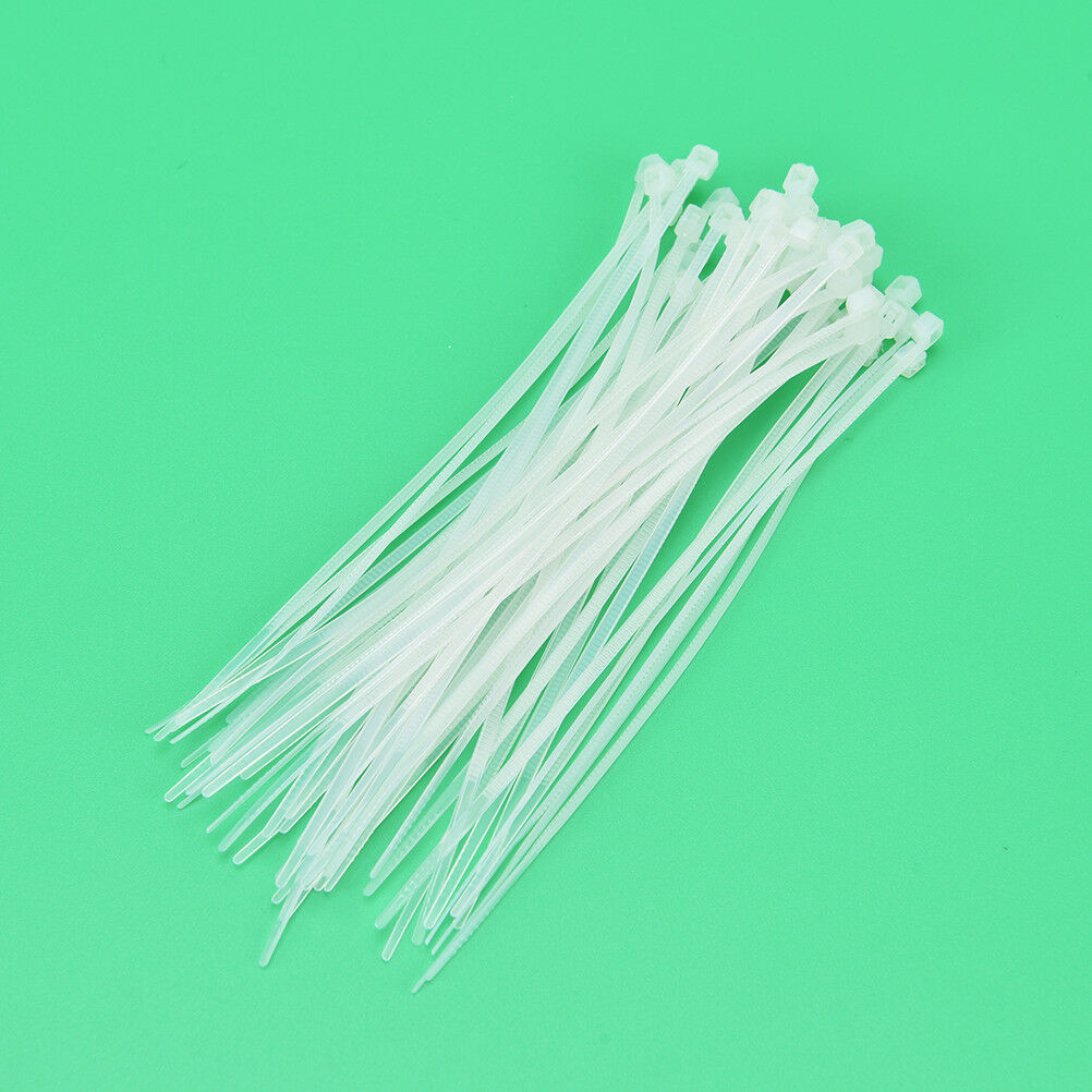 1000PCS White Nylon Cable Wire Zip Ties Self-locking Nylon Tie  With 3*120m~# WF