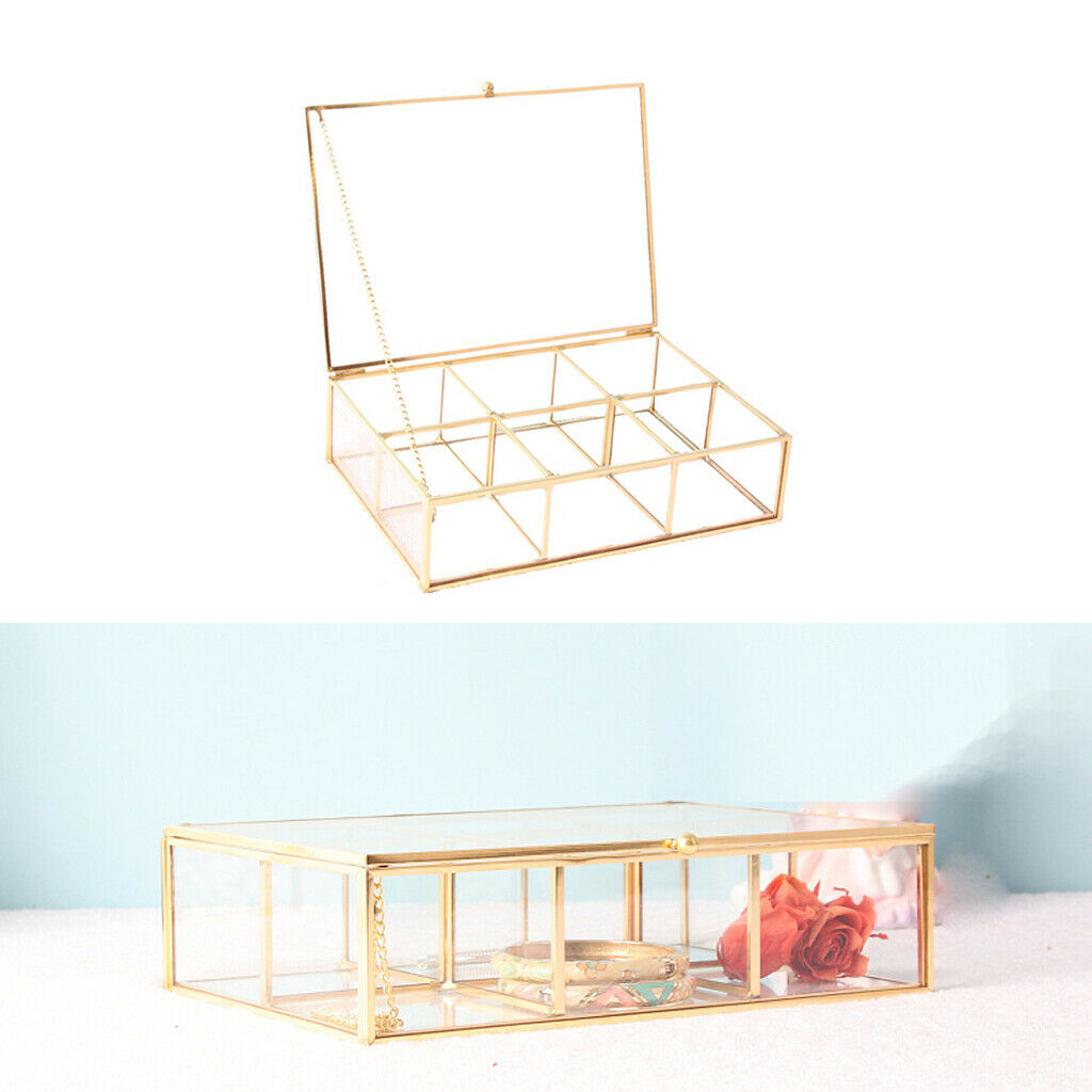 Retro Jewellery Box Lidded Clear Display Lipstick Necklace Storage Bathroom