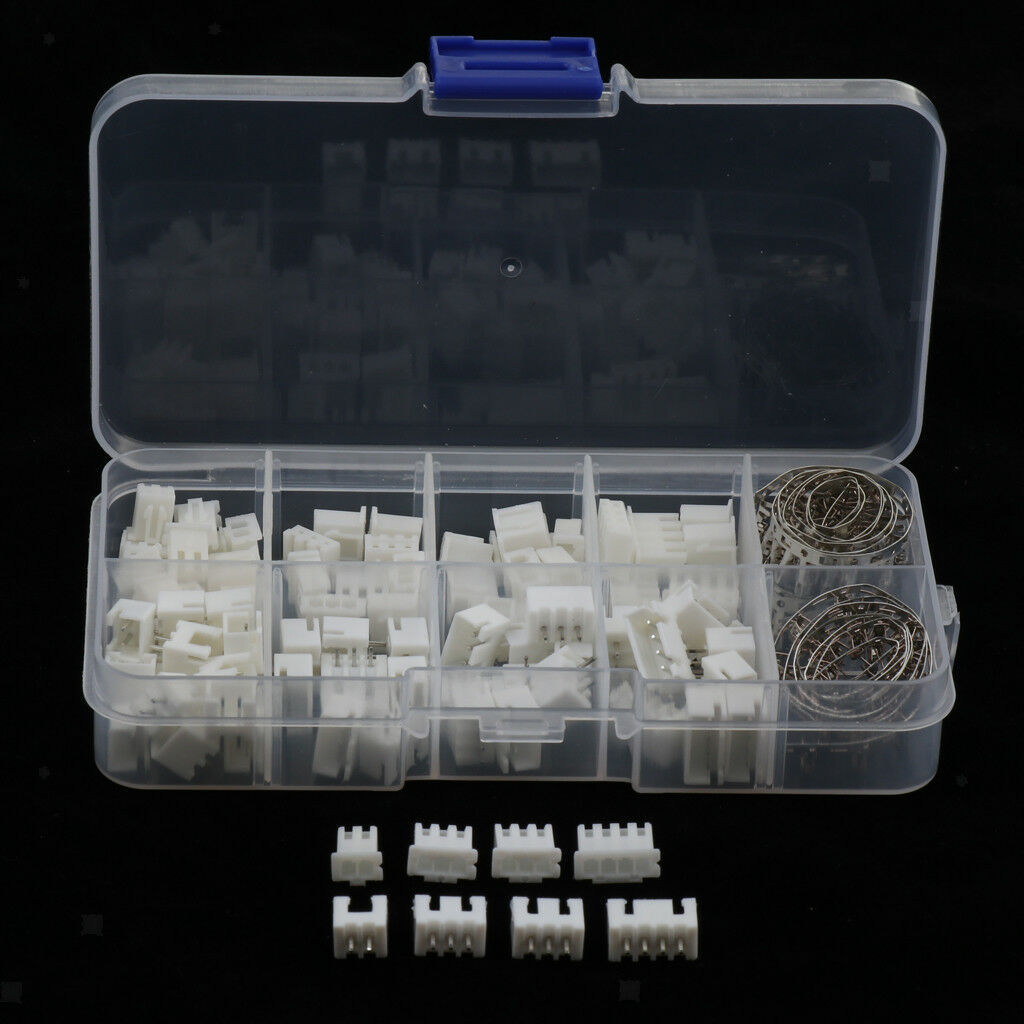 250 Pieces 2/3/4 P Housing Male / Female Pin Head Connector Plug Set 2.54mm