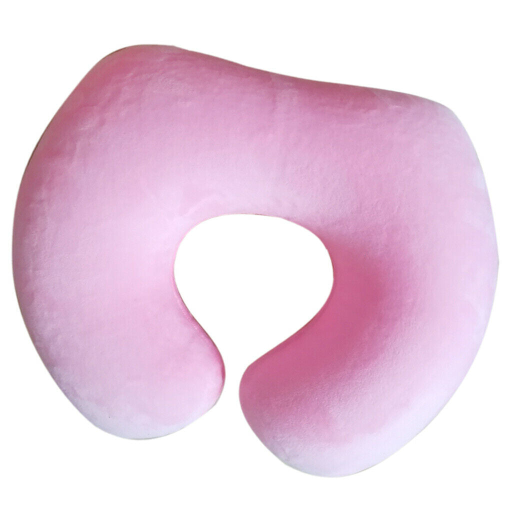 Travel Airplanes Soft Velvet Inflatable Neck Pillow For Children Pink