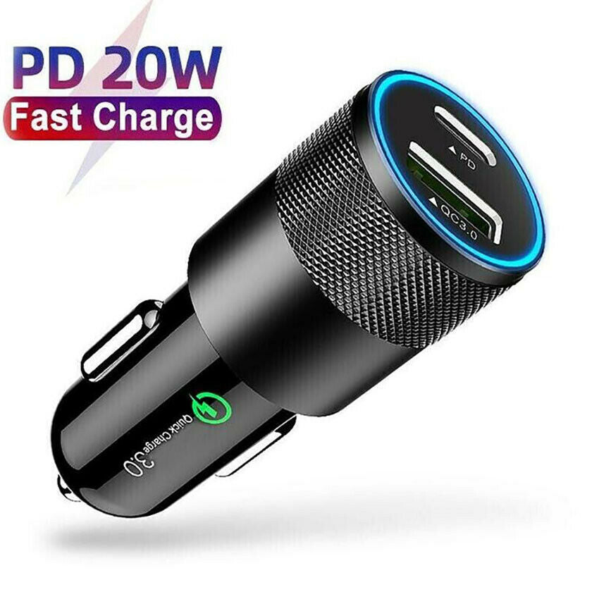 Fast Car Charger Adapter USB QC3.0 PD Type-C Quick Charging  For iPhone12