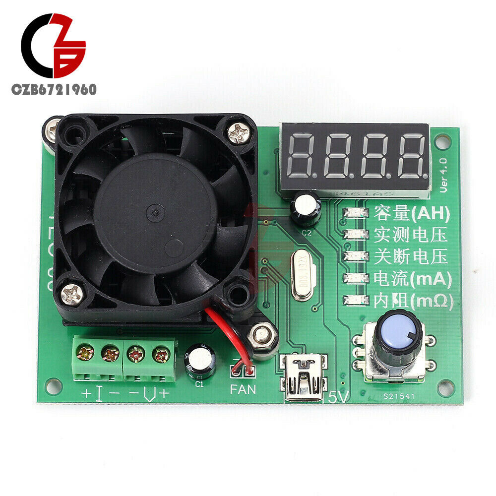 16W Electric Load Max 500AH LED Display TEC-06 Battery Capacity Tester w/ Fan