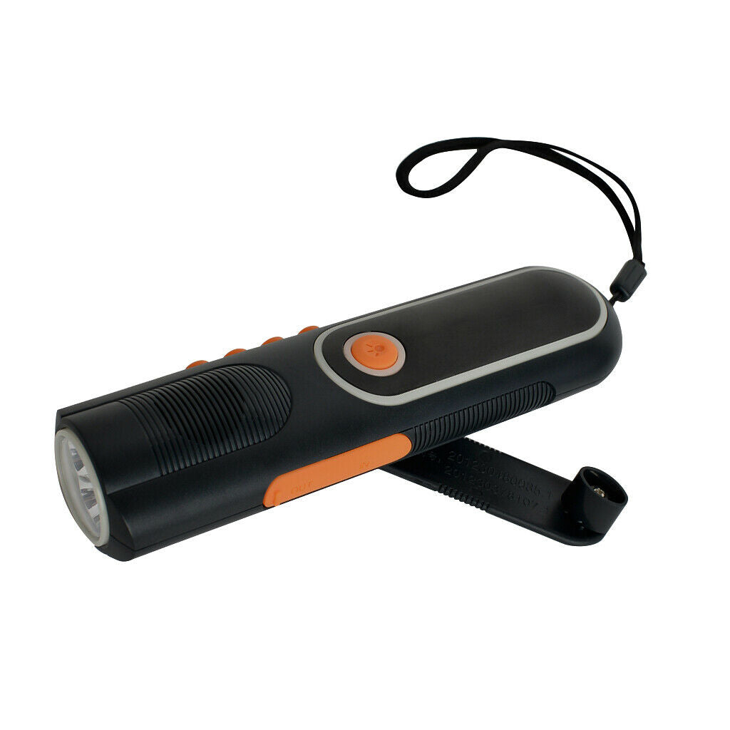 Hand Crank Self Powered Emergency LED Flashlight Power Bank Phone Charger