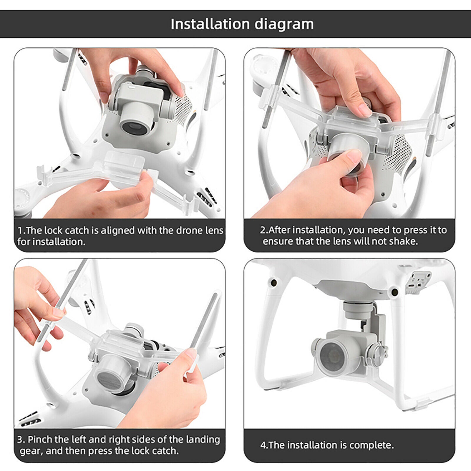 For DJI Phantom 4 Pro /Pro+ Advanced Drone Camera Gimbal Buckle Lock Accessories