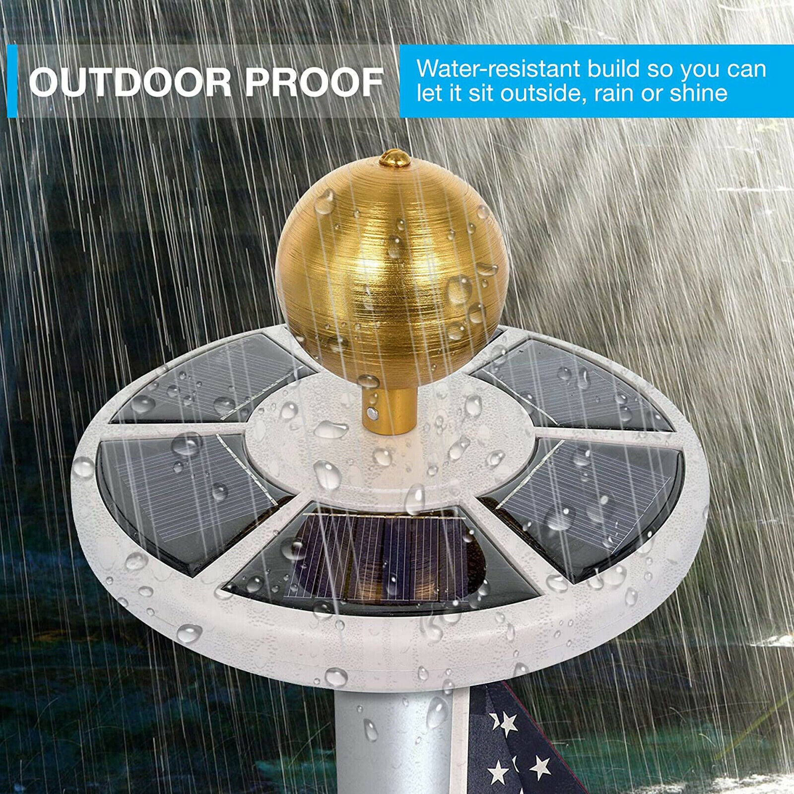 Solar Powered Flag Pole Light 26 Led Night Light Super Bright Waterproof