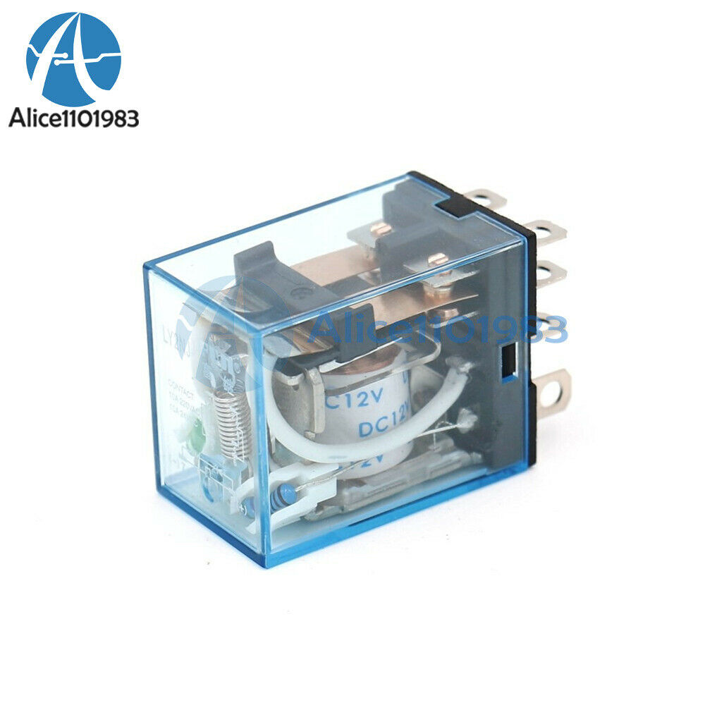 8Pin 2NO 2NC LY2NJ LY2N-J Led Lamp 10A DC12V DPDT Coil Power Relay