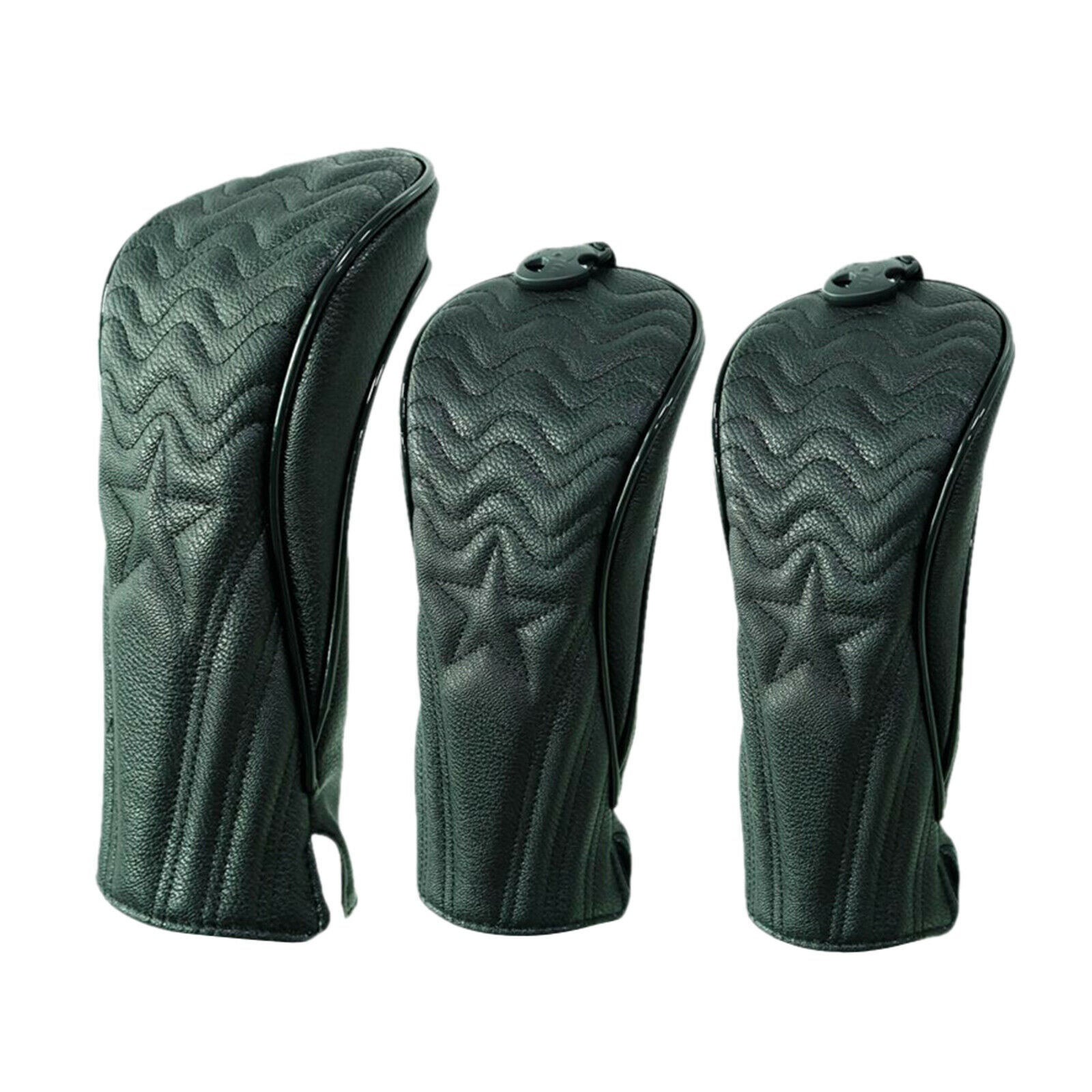3x PU Leather Golf Head Cover Club Headcover Guard Case Golfer Equipment