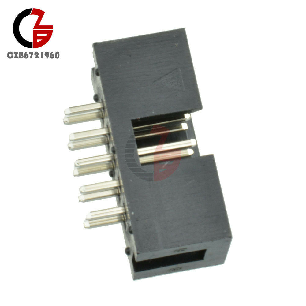 10PCS 2.54mm 2x5 Pin Double Row 10 Pin Straight Male Shrouded header IDC Socket