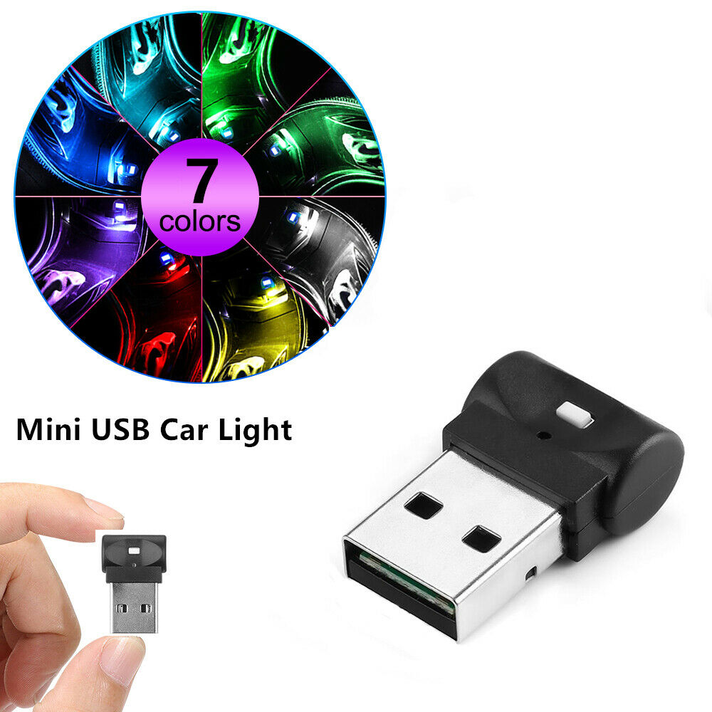 1Pc USB LED Car Interior Lamp Neon Atmosphere Ambient Light Bulb Accessories ~