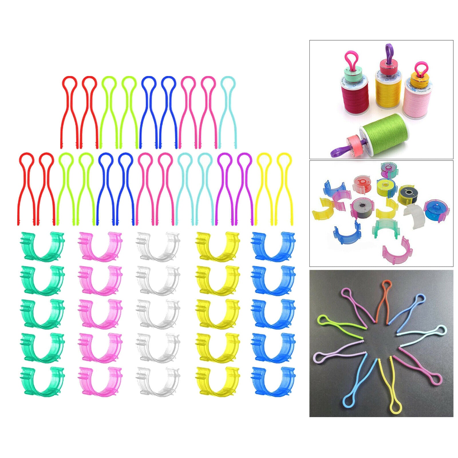 50pcs Sewing Spool Pieces Backing Spool Pals Clips for Embroidery