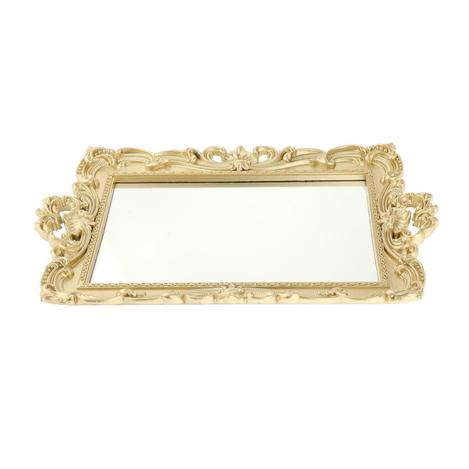 2 in 1 Luxury Mirrored Vanity Tray Makeup Mirror Organizer Desktop Decor