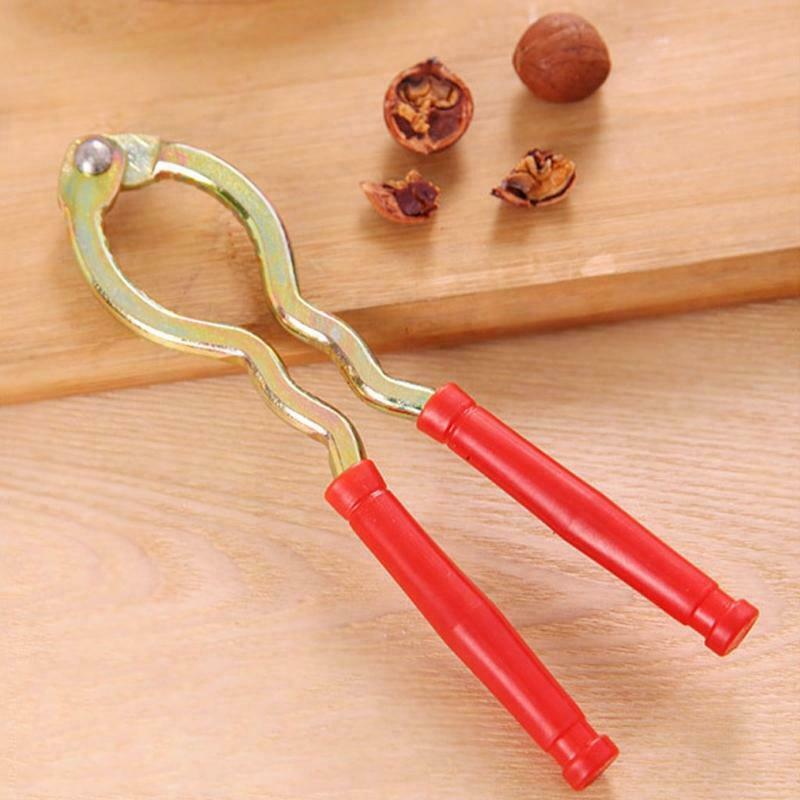 Metal Walnut Cracker Tool Non-Slip Plastic Handle Nutcracker Nut Shell Opener