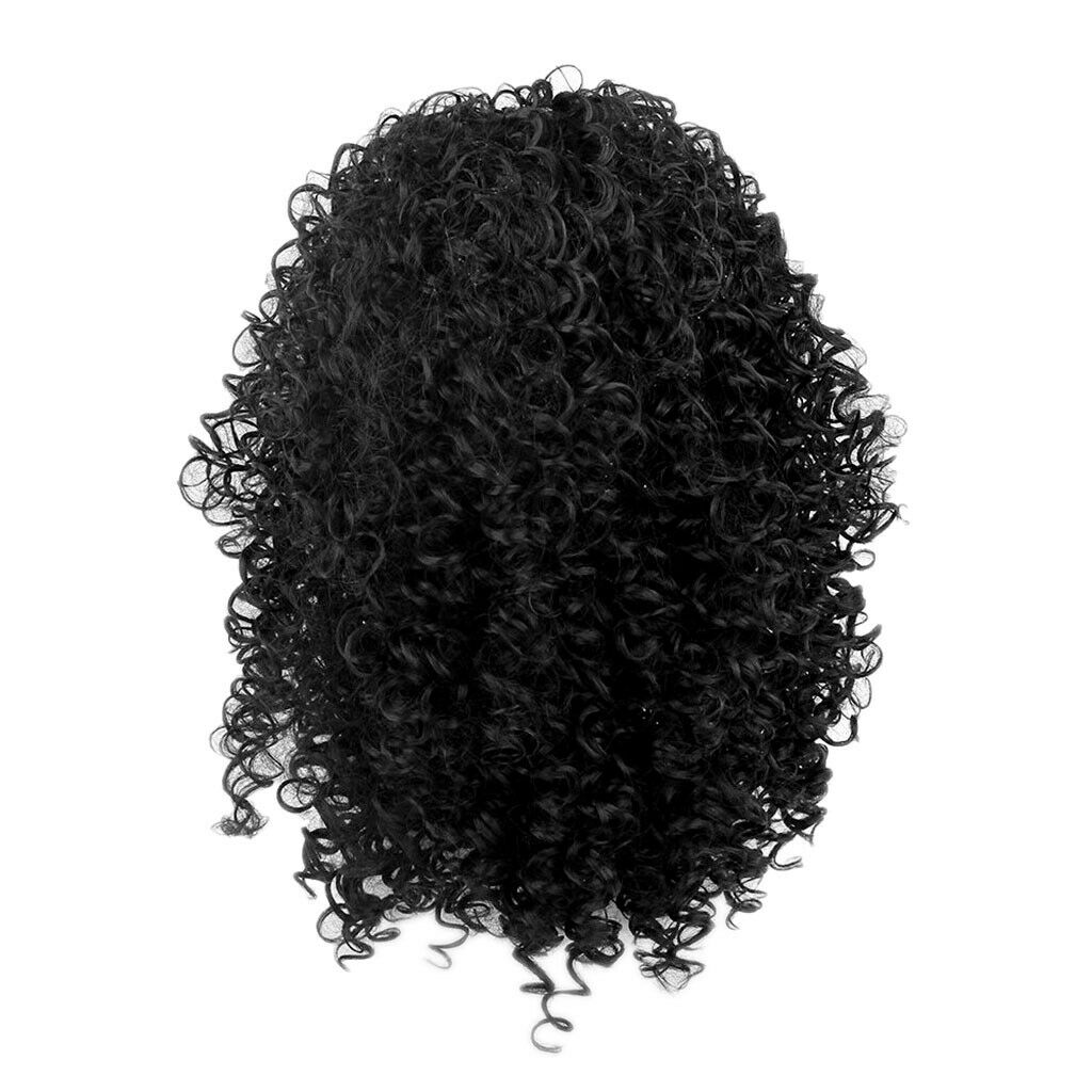 Fashion Afro Wig Synthetic Fiber Spiral Curls Black Breathable Wig For Women