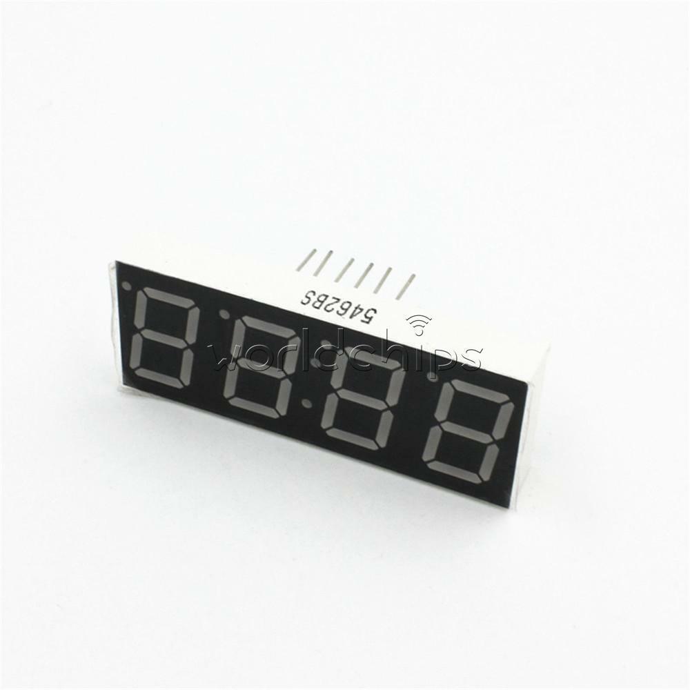 2PCS 4 Bit Common Anode Digital Tube 0.56 with Clock (Red Color LED)