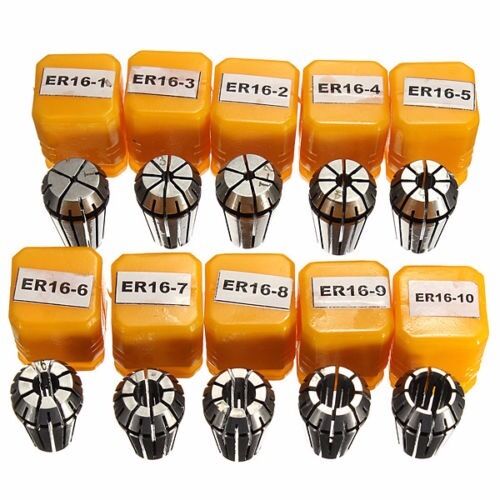 Super Precision 9 PCS 1/8"-3/8" ER16 ER-16 Collects Set With 3/16 1/4 5/16