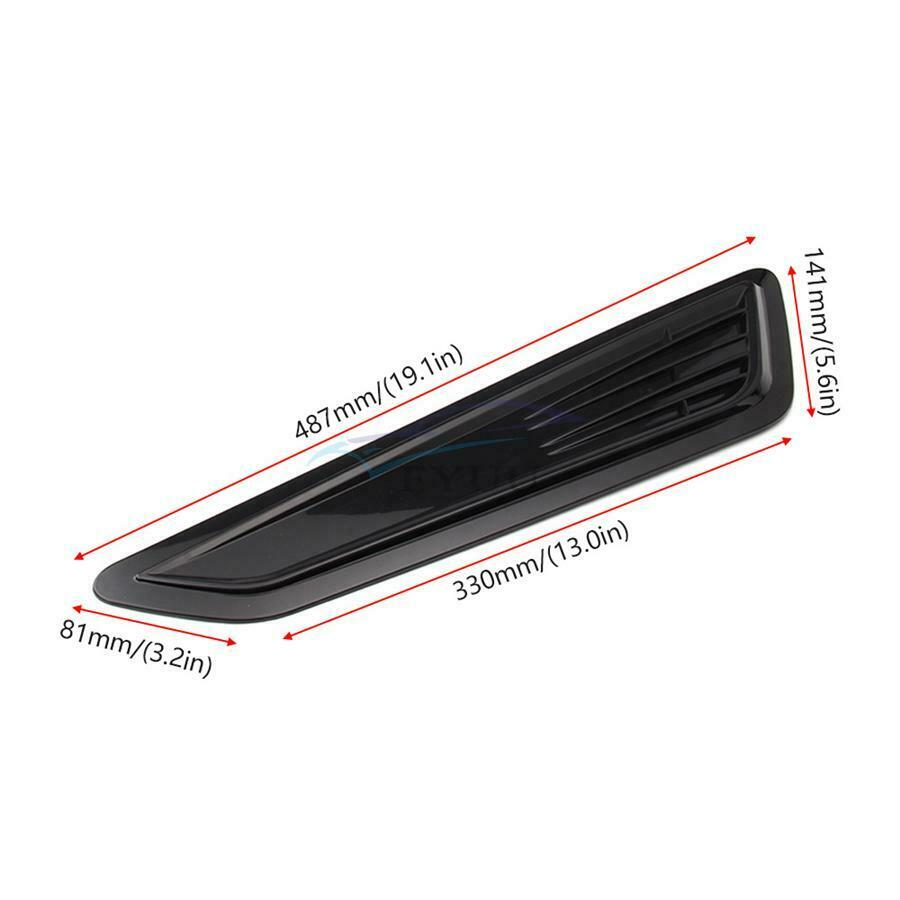 Glossy Black Car Hood Vent Louver Scoop Cover Air Flow Intake Cooling Panel Trim