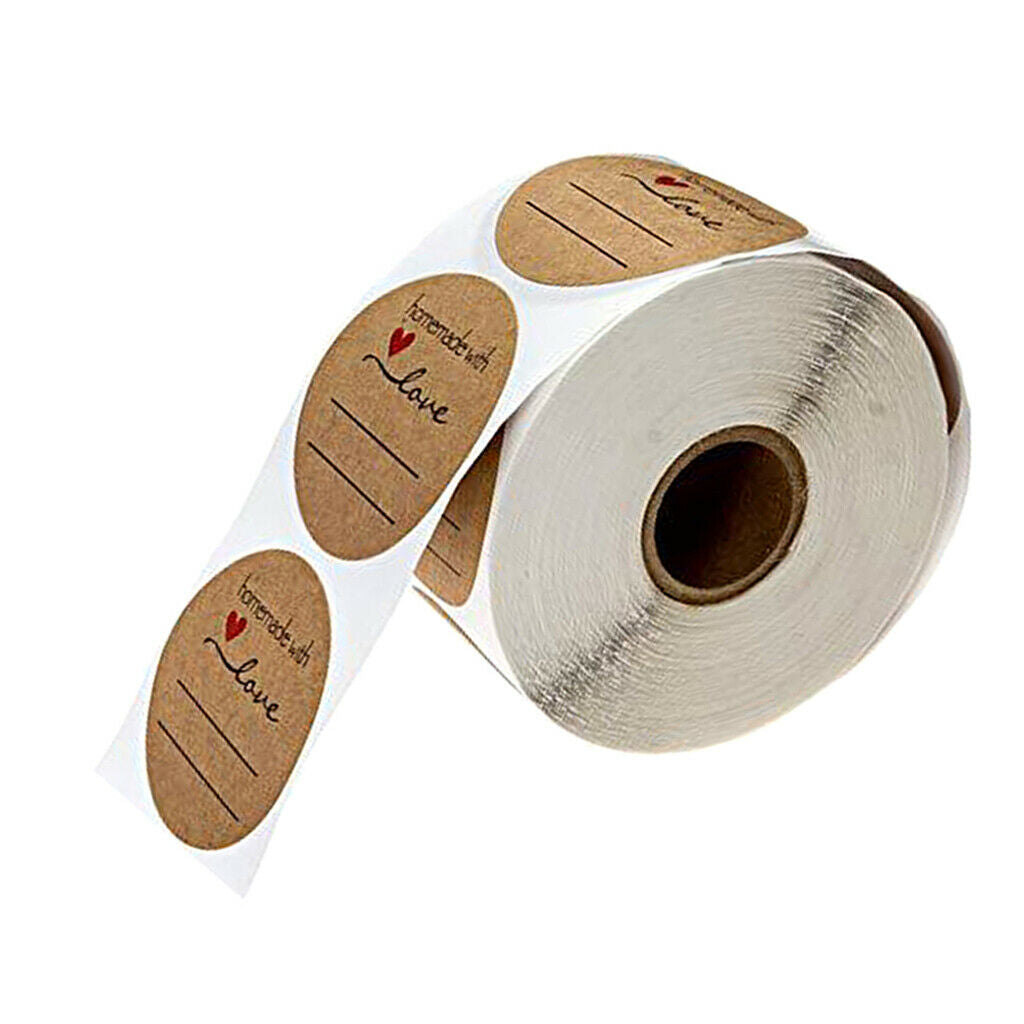 500x Gifts Sealing Decorative Homemade with Love Stickers Round Labels 1 inch