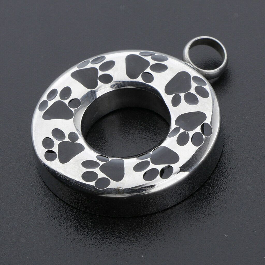 Round Pet Cat Memorial Ash Urn Locket Casket Ashed Jar Jewelry Container