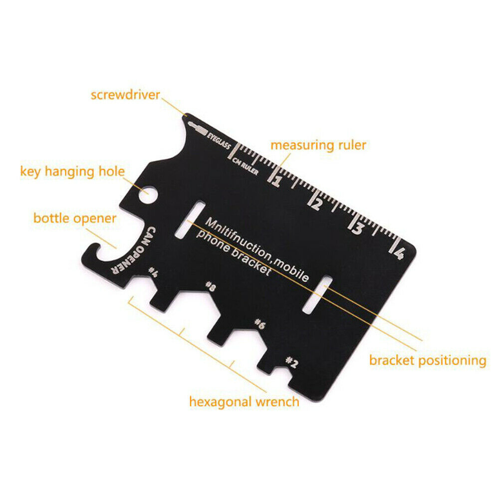 Folding Mobile Phone Bracket Mini EDC Card Bottle Opener Screwdriver Wrench BR