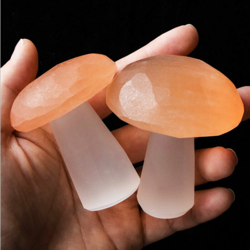 1pc Natural Selenite Quartz Crystal Polished Mushroom Stones Home Decoratiol SJ